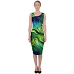 Fractal Art Pattern Abstract Fantasy Digital Sleeveless Pencil Dress