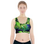 Fractal Art Pattern Abstract Fantasy Digital Sports Bra With Pocket