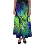 Fractal Art Pattern Abstract Fantasy Digital Flared Maxi Skirt