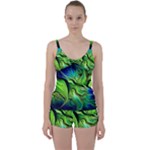 Fractal Art Pattern Abstract Fantasy Digital Tie Front Two Piece Tankini