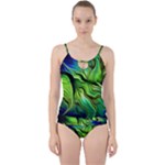 Fractal Art Pattern Abstract Fantasy Digital Cut Out Top Tankini Set