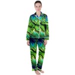 Fractal Art Pattern Abstract Fantasy Digital Women s Long Sleeve Satin Pajamas Set	