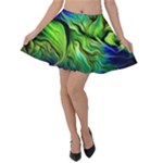 Fractal Art Pattern Abstract Fantasy Digital Velvet Skater Skirt