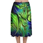 Fractal Art Pattern Abstract Fantasy Digital Velvet Flared Midi Skirt