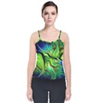 Fractal Art Pattern Abstract Fantasy Digital Velvet Spaghetti Strap Top