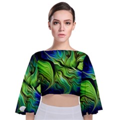 Tie Back Butterfly Sleeve Chiffon Top 