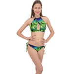 Fractal Art Pattern Abstract Fantasy Digital Cross Front Halter Bikini Set