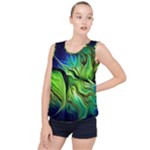 Fractal Art Pattern Abstract Fantasy Digital Bubble Hem Chiffon Tank Top