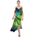 Fractal Art Pattern Abstract Fantasy Digital Maxi Chiffon Cover Up Dress