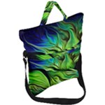 Fractal Art Pattern Abstract Fantasy Digital Fold Over Handle Tote Bag