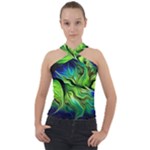 Fractal Art Pattern Abstract Fantasy Digital Cross Neck Velour Top