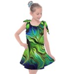 Fractal Art Pattern Abstract Fantasy Digital Kids  Tie Up Tunic Dress