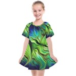 Fractal Art Pattern Abstract Fantasy Digital Kids  Smock Dress