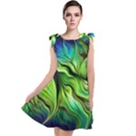 Fractal Art Pattern Abstract Fantasy Digital Tie Up Tunic Dress