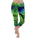 Fractal Art Pattern Abstract Fantasy Digital Lightweight Velour Capri Yoga Leggings