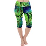 Fractal Art Pattern Abstract Fantasy Digital Lightweight Velour Cropped Yoga Leggings