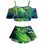 Fractal Art Pattern Abstract Fantasy Digital Kids  Off Shoulder Skirt Bikini