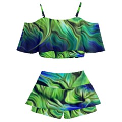 Kids  Off Shoulder Skirt Bikini 