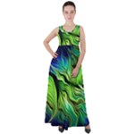 Fractal Art Pattern Abstract Fantasy Digital Empire Waist Velour Maxi Dress