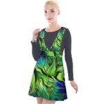 Fractal Art Pattern Abstract Fantasy Digital Plunge Pinafore Velour Dress