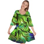 Fractal Art Pattern Abstract Fantasy Digital Velour Kimono Dress