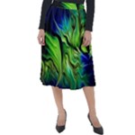 Fractal Art Pattern Abstract Fantasy Digital Classic Velour Midi Skirt 