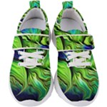 Fractal Art Pattern Abstract Fantasy Digital Kids  Velcro Strap Shoes