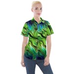 Fractal Art Pattern Abstract Fantasy Digital Women s Short Sleeve Pocket Shirt