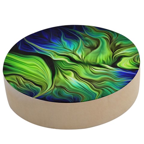Fractal Art Pattern Abstract Fantasy Digital Wooden Bottle Opener (Round) from ArtsNow.com
