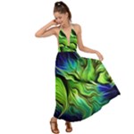 Fractal Art Pattern Abstract Fantasy Digital Backless Maxi Beach Dress