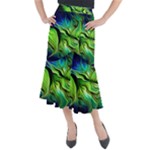 Fractal Art Pattern Abstract Fantasy Digital Midi Mermaid Skirt