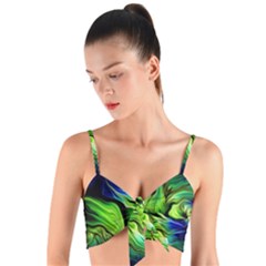 Woven Tie Front Bralet 