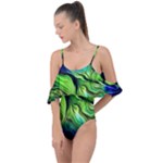 Fractal Art Pattern Abstract Fantasy Digital Drape Piece Swimsuit