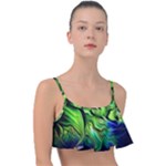 Fractal Art Pattern Abstract Fantasy Digital Frill Bikini Top