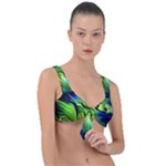 Fractal Art Pattern Abstract Fantasy Digital Front Tie Bikini Top