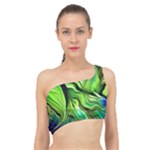 Fractal Art Pattern Abstract Fantasy Digital Spliced Up Bikini Top 