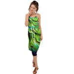 Fractal Art Pattern Abstract Fantasy Digital Waist Tie Cover Up Chiffon Dress