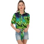 Fractal Art Pattern Abstract Fantasy Digital Tie Front Shirt 