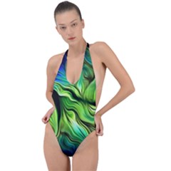 Backless Halter One Piece Swimsuit 