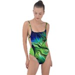 Fractal Art Pattern Abstract Fantasy Digital Tie Strap One Piece Swimsuit