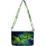 Fractal Art Pattern Abstract Fantasy Digital Double Gusset Crossbody Bag