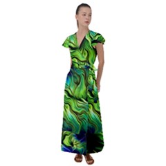 Flutter Sleeve Maxi Dress 