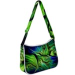 Fractal Art Pattern Abstract Fantasy Digital Zip Up Shoulder Bag