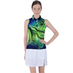 Fractal Art Pattern Abstract Fantasy Digital Women s Sleeveless Polo Tee