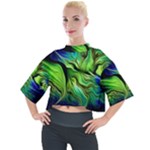 Fractal Art Pattern Abstract Fantasy Digital Mock Neck Tee