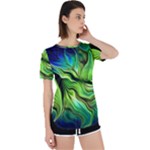 Fractal Art Pattern Abstract Fantasy Digital Perpetual Short Sleeve T-Shirt