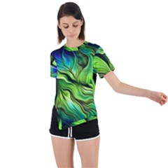 Asymmetrical Short Sleeve Sports T-Shirt 