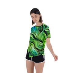 Asymmetrical Short Sleeve Sports T-Shirt 