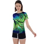 Fractal Art Pattern Abstract Fantasy Digital Back Circle Cutout Sports Tee