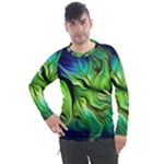 Fractal Art Pattern Abstract Fantasy Digital Men s Pique Long Sleeve Tee